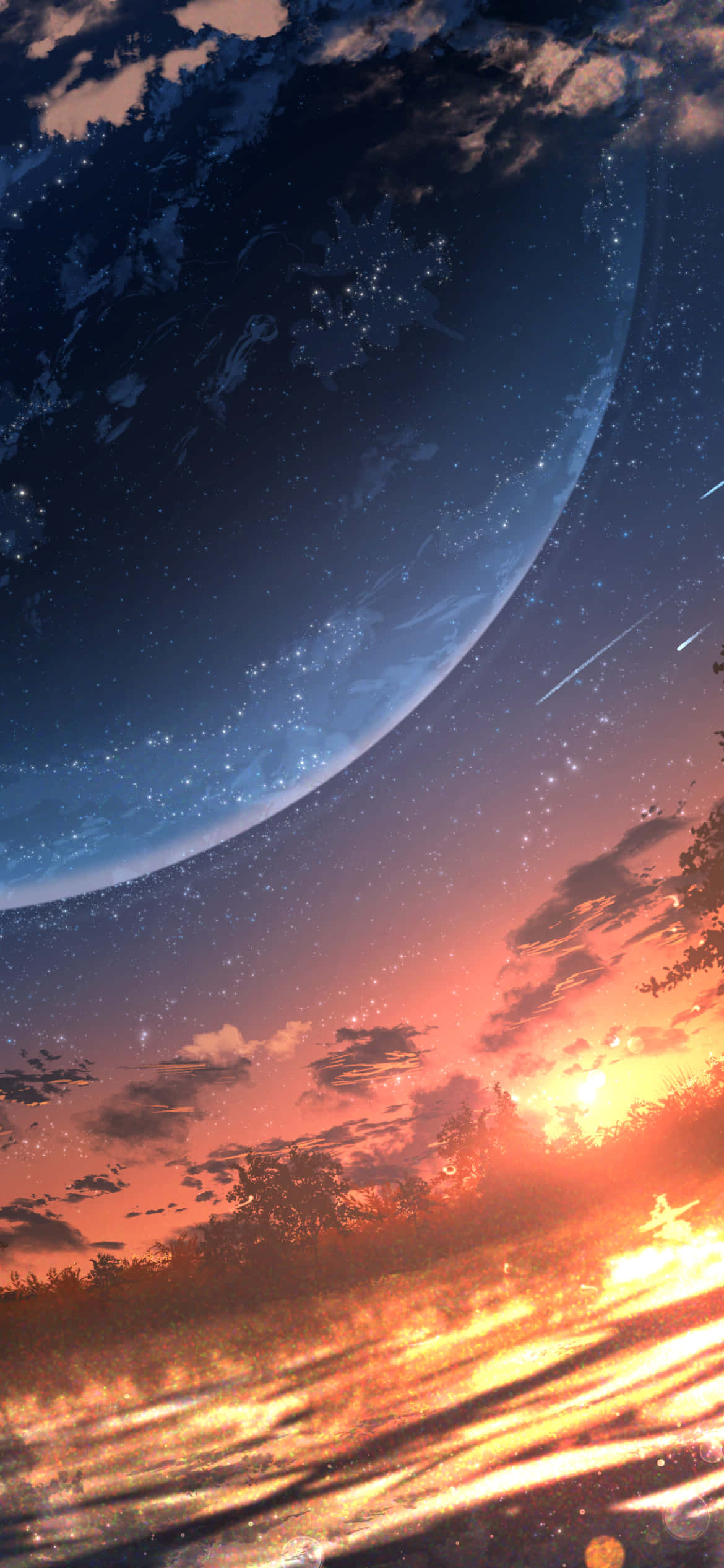 iPhoneでアニメの夕日を楽しもう 壁紙