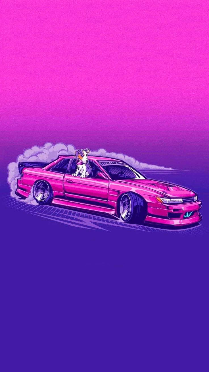 シンセウェーブJDMアート 壁紙