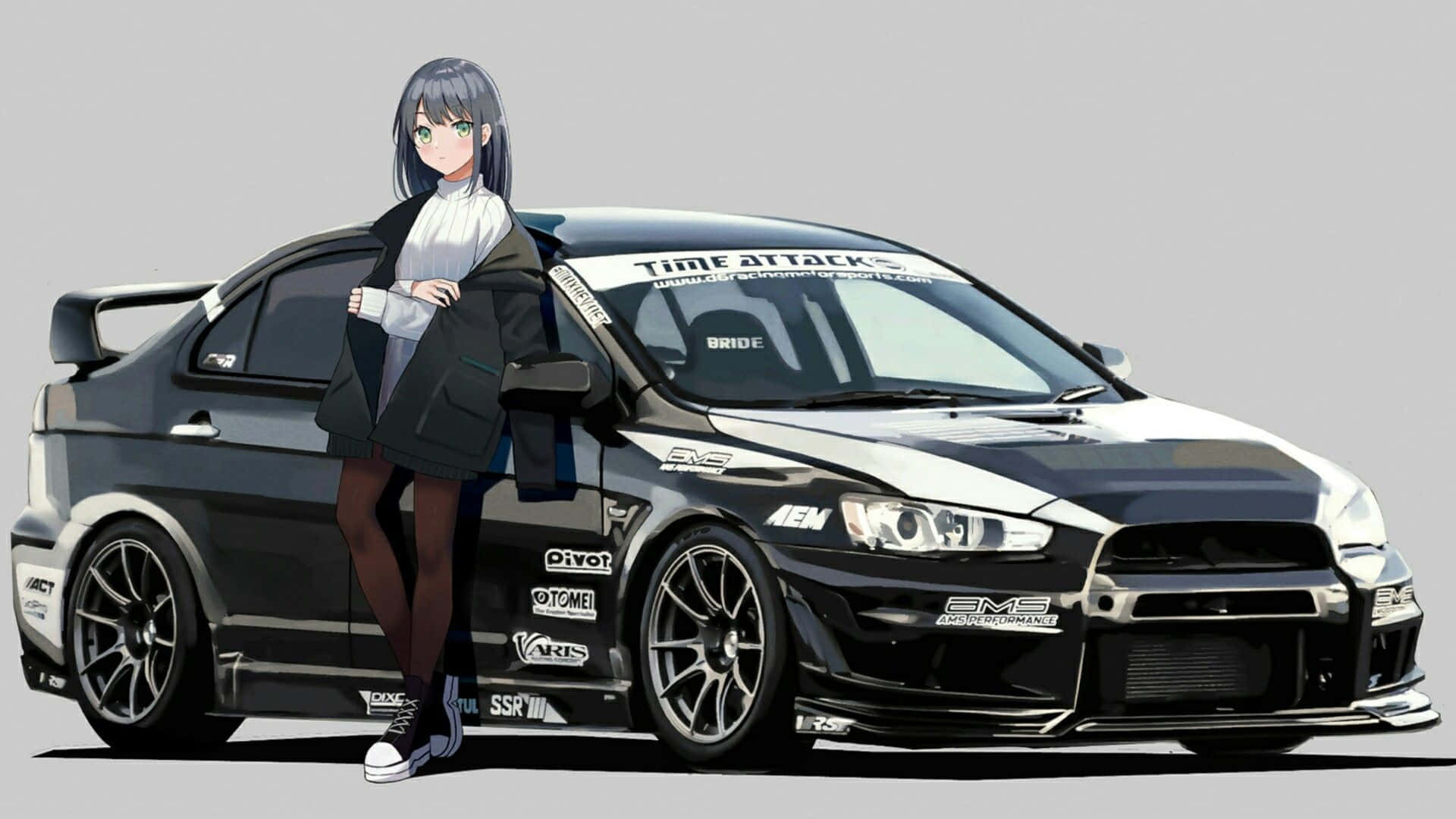 三菱ランサーエボリューション JDM アニメガール 壁紙