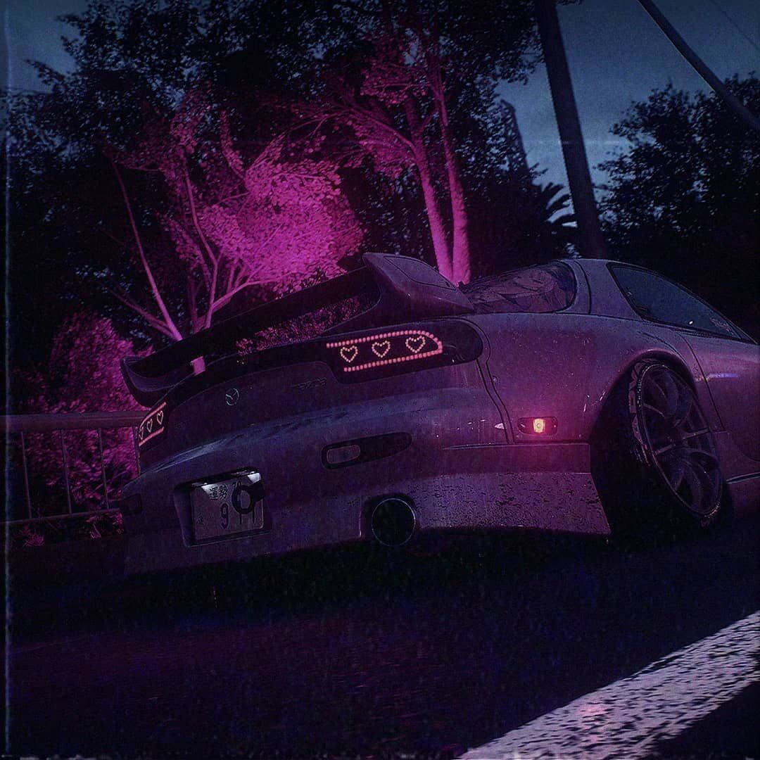 JDM車 紫のライト 壁紙