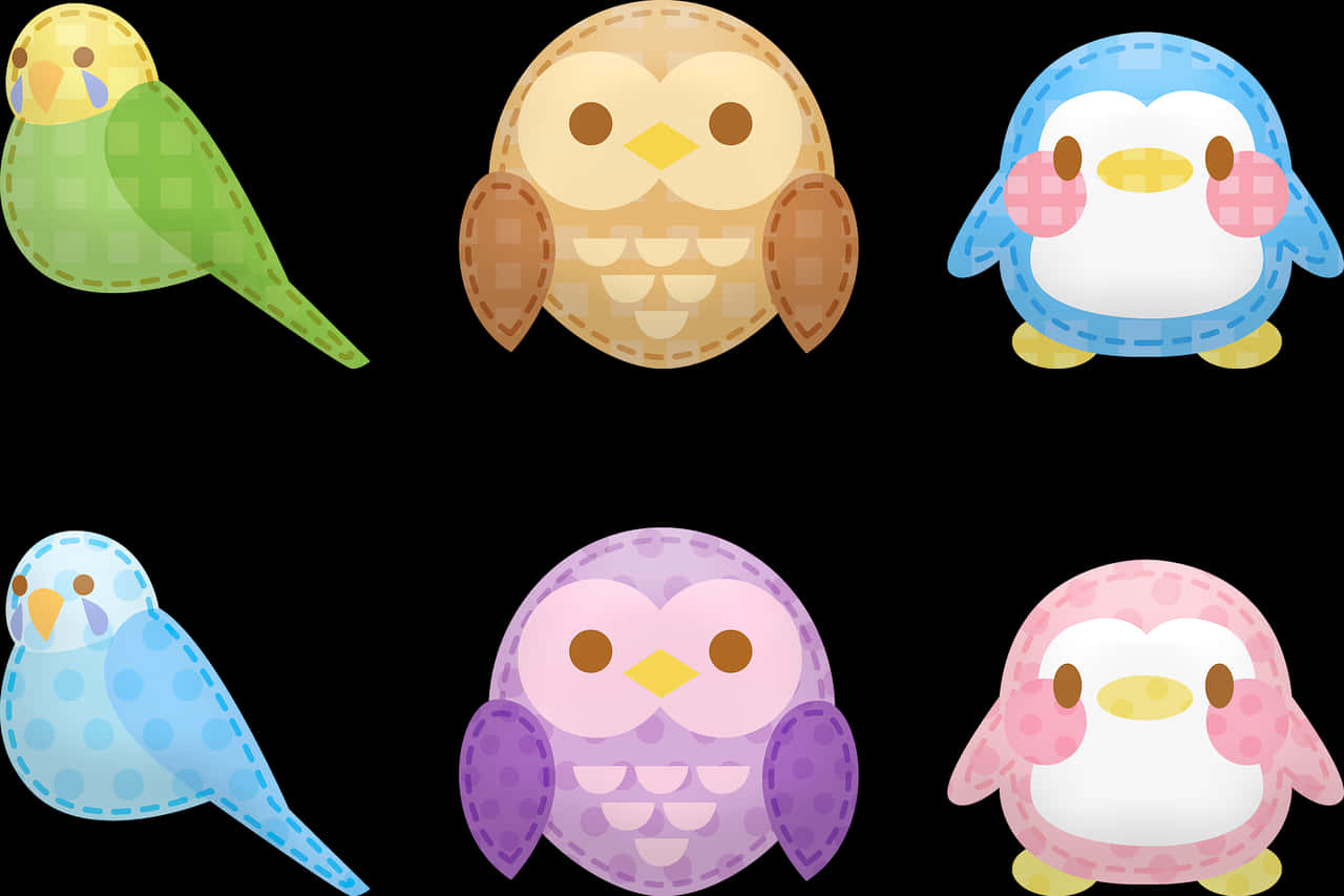 かわいい漫画の鳥コレクション.JPG 壁紙