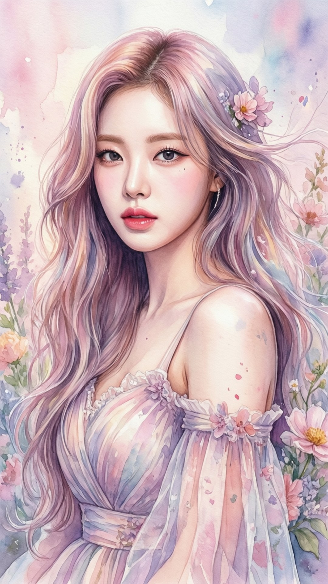 水彩画のK-POPアイドル 壁紙