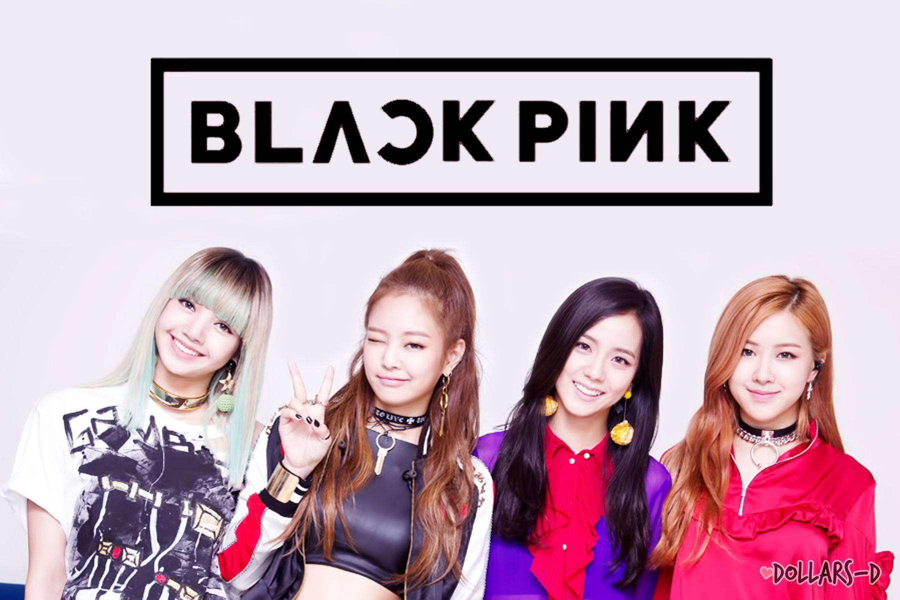 K-POPグループブラックピンクの4人のメンバー、ジスー、ジェニー、ロゼ、リサがシックで自信に満ちた姿を見せる 壁紙