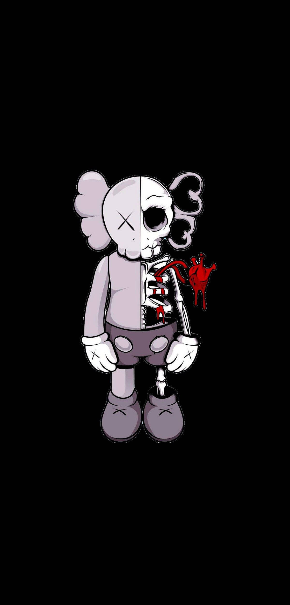 解剖されたKAWS 4K イラスト 壁紙