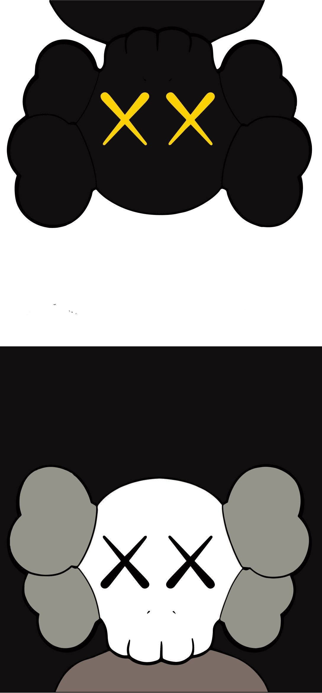 KAWS ブラック＆グレー コンパニオン 壁紙