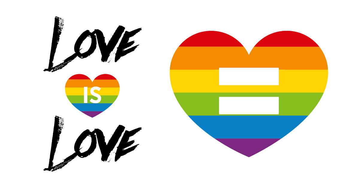 愛は愛、平等なLGBTQハート 壁紙