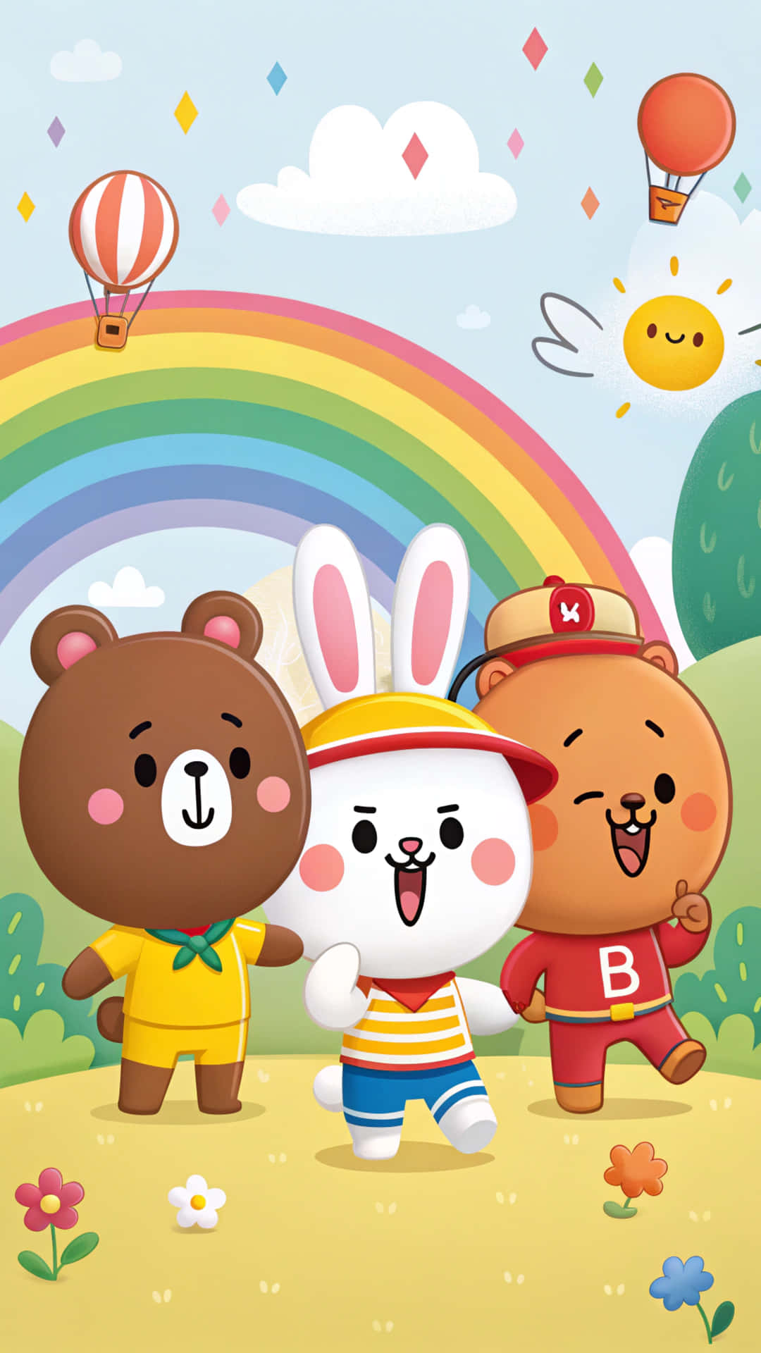 グループ、子犬、色彩、子猫、漫画、愛、友情、友達、ポピー、花、LINEフレンズ、ブランド、壁紙、LINE、アライグマ、パンダ、家族、列、アート、コレクション