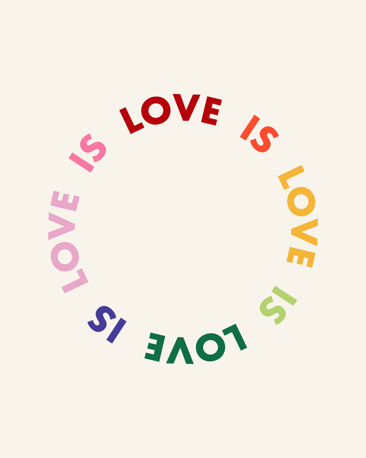 カラフルなLove Is Loveパターン 壁紙