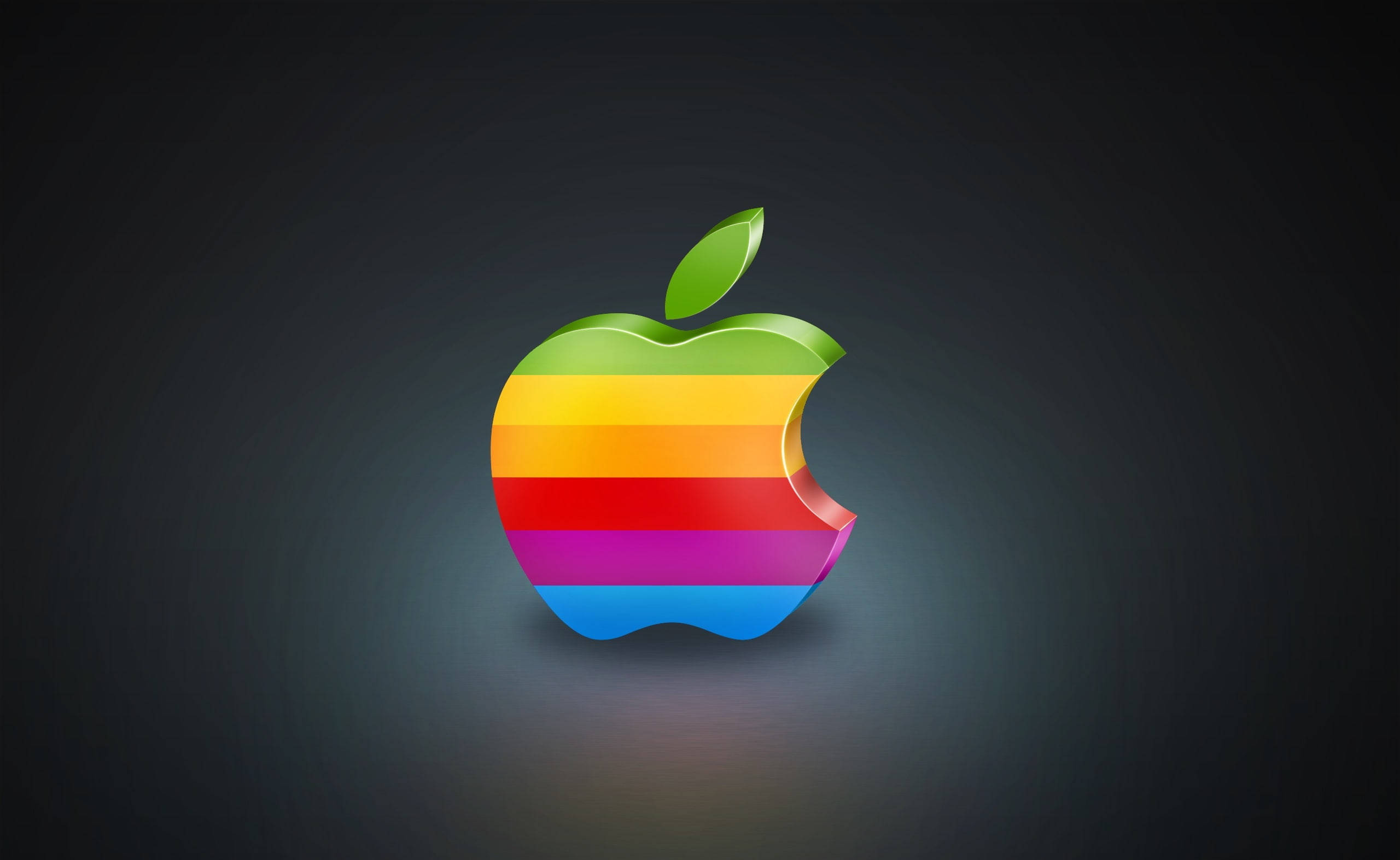 虹色アップルロゴ MacBook Air 壁紙