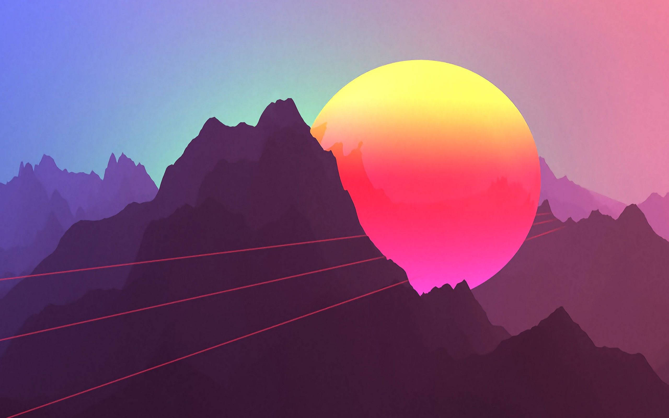 「Macbookで夕日を眺めながらくつろぐ」 壁紙
