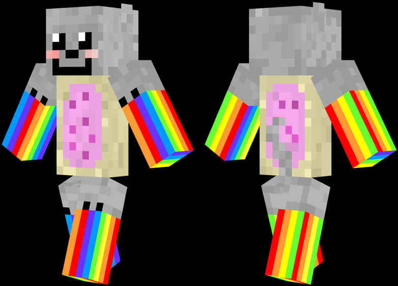 虹色の腕を持つMinecraftスキン 壁紙