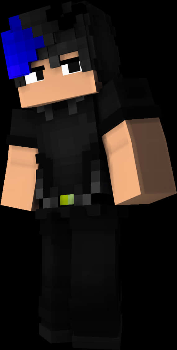Minecraft_ 青い髪のキャラクター 壁紙