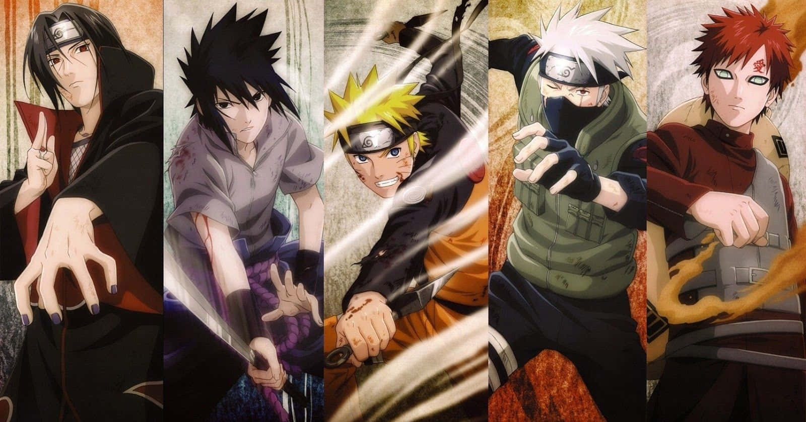 NARUTO疾風伝 マンガ・アニメ 少年キャラクターコラージュ 壁紙