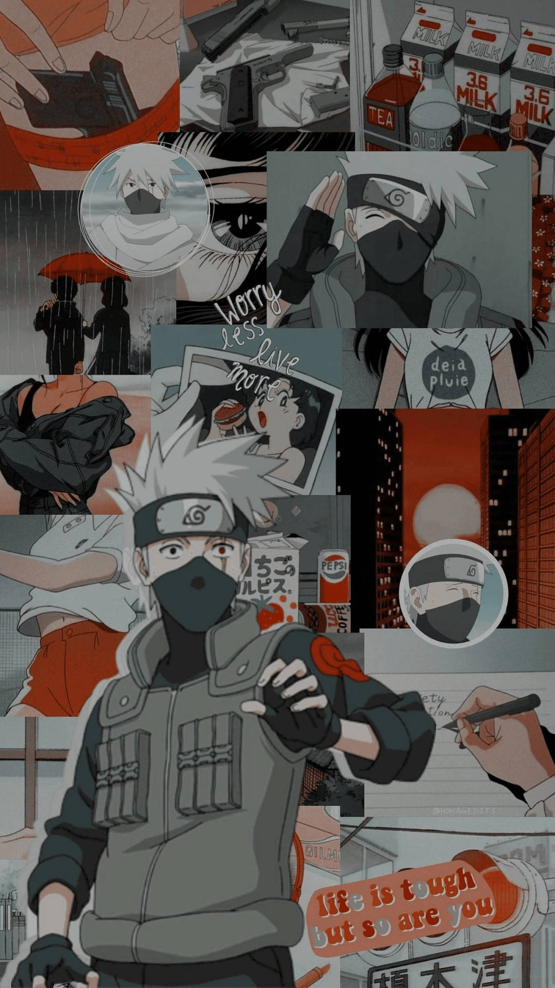 NARUTO・カカシのエモーショナルコラージュ 壁紙