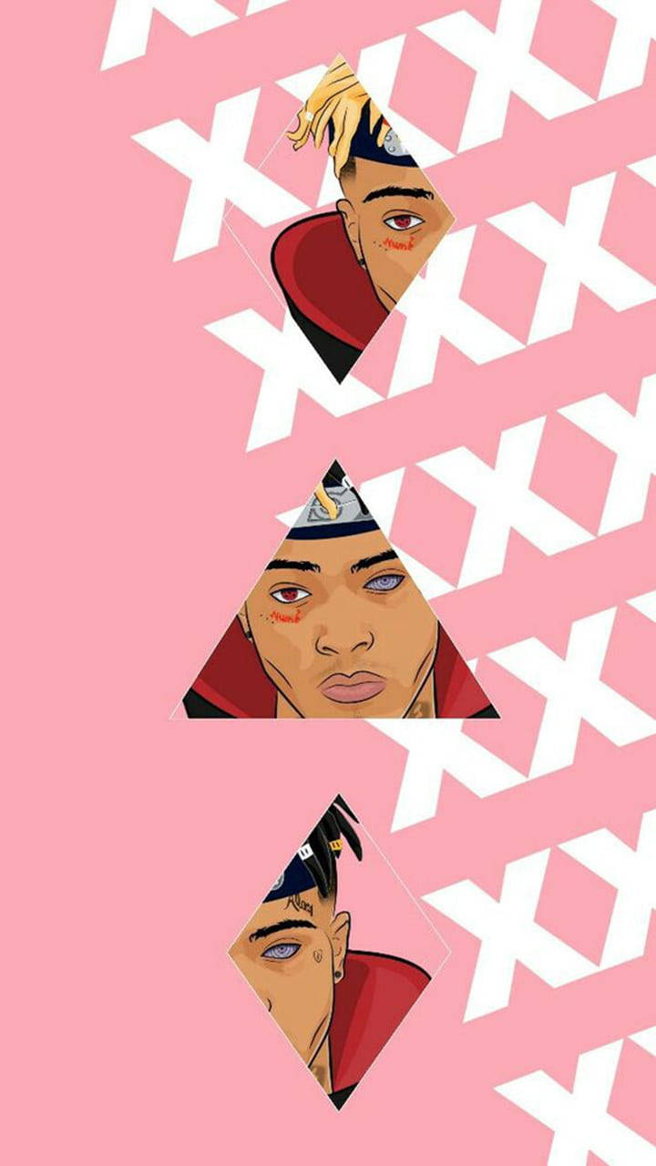 Naruto × XXXTentacion アートワーク ピンク エモ