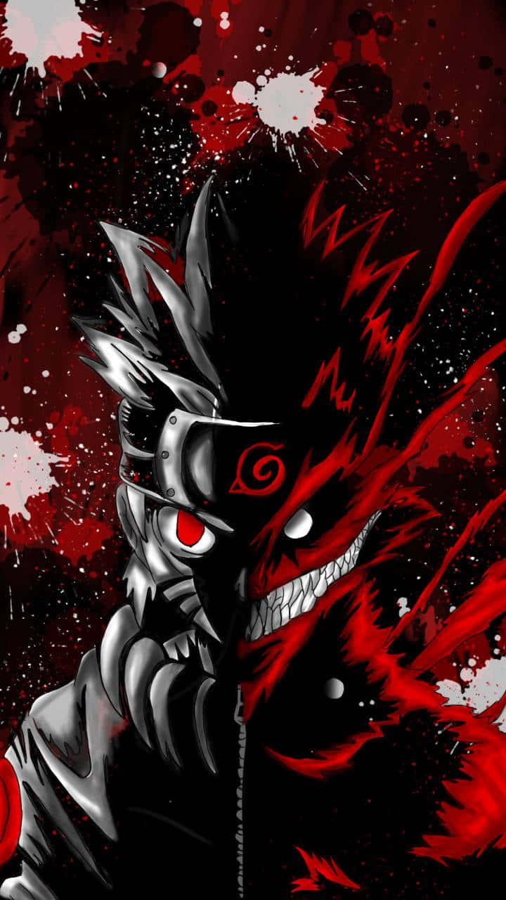 Narutoの顔と九喇嘛 壁紙