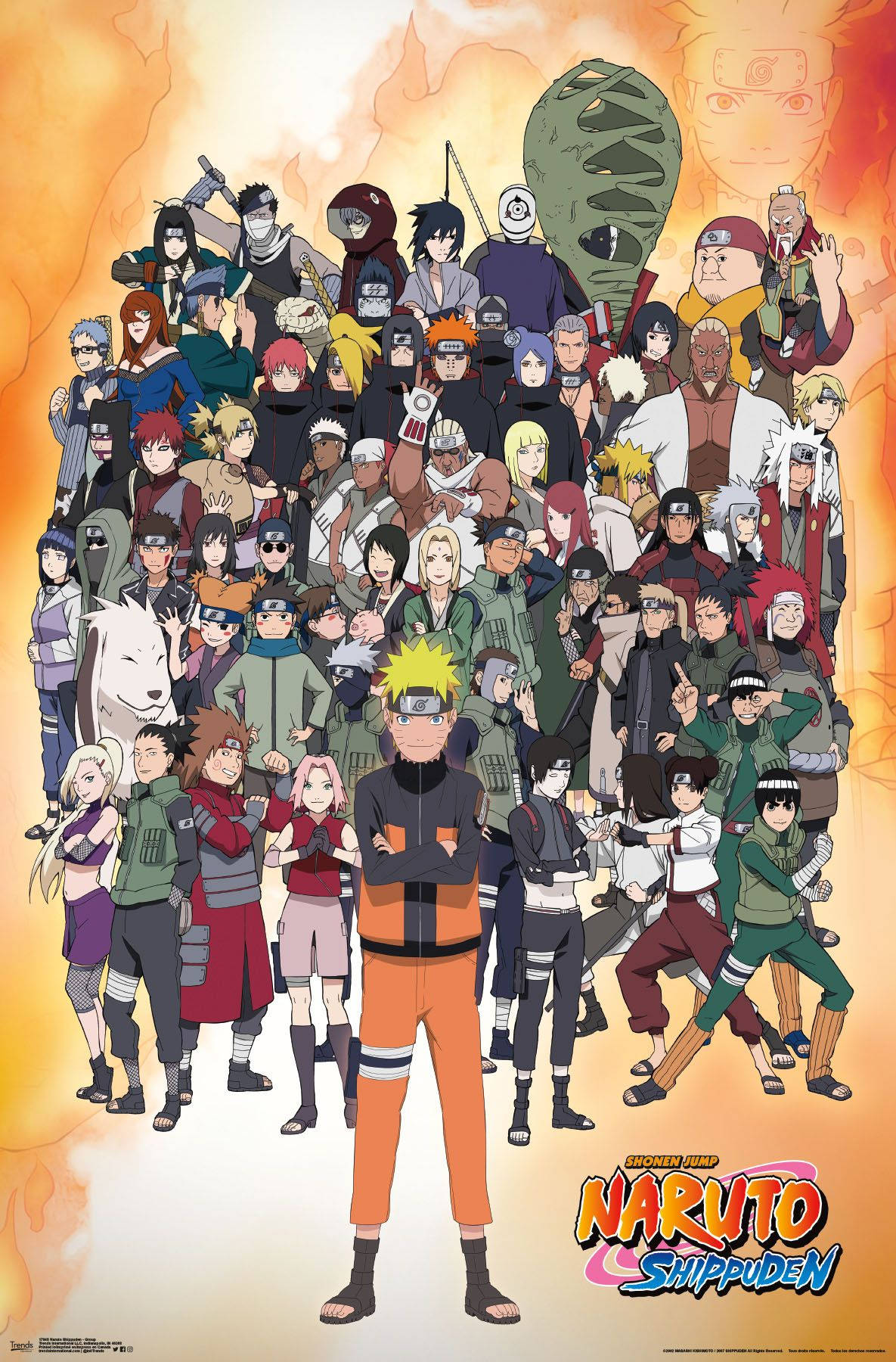 NARUTO疾風伝 全キャラクター 炎のポスター 壁紙