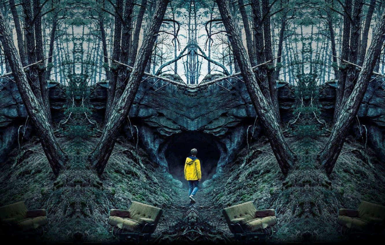 Netflixオリジナルシリーズ『ダーク』の森の中のヨナスのシーン 壁紙