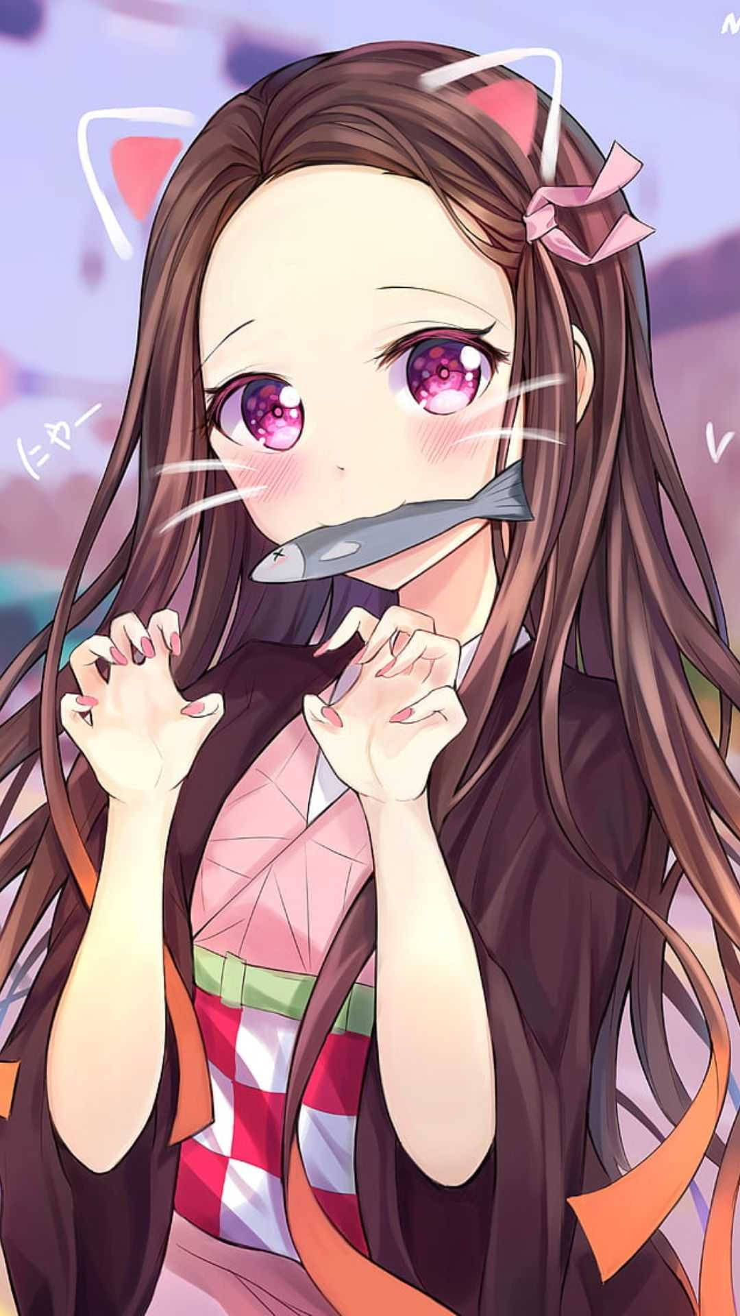 Nezuko バニー耳 鬼滅の刃 iPhone 壁紙