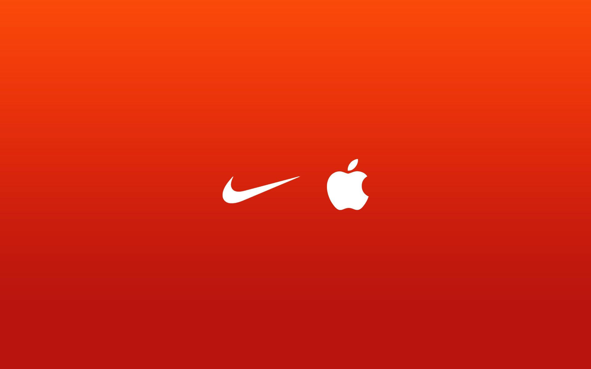 クールでミニマルなNikeとAppleのエンブレム 壁紙