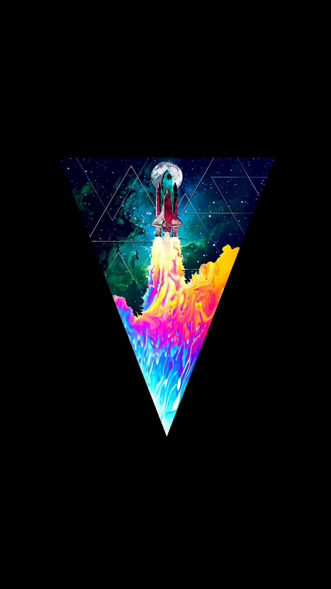 OLED 宇宙ロケット 壁紙