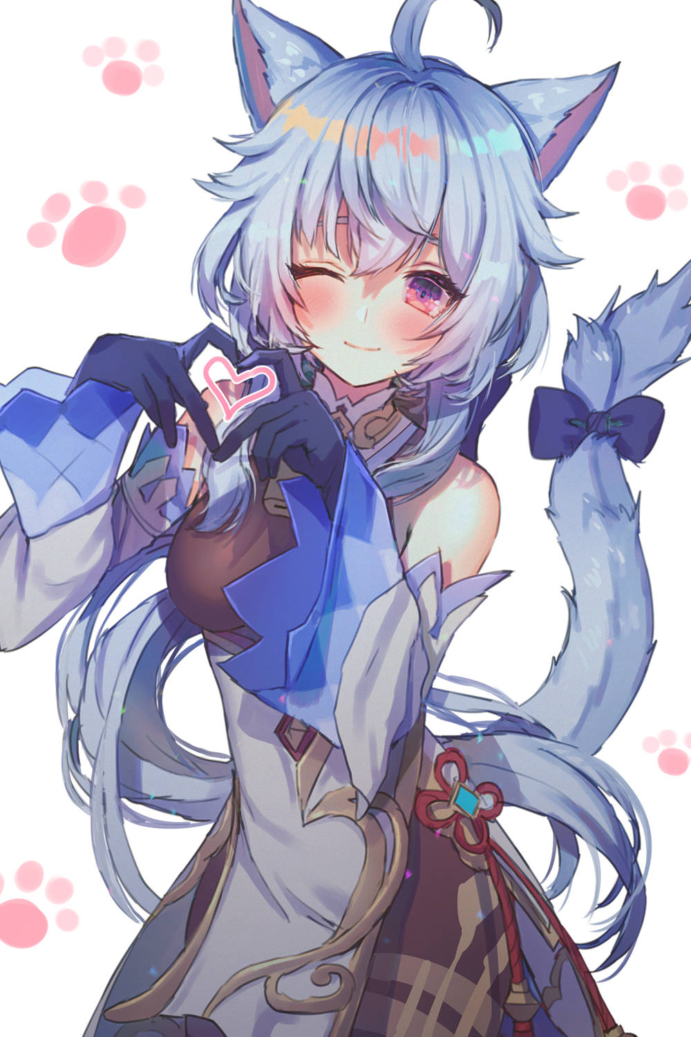 原神 甘雨 指ハートサイン PFP 壁紙