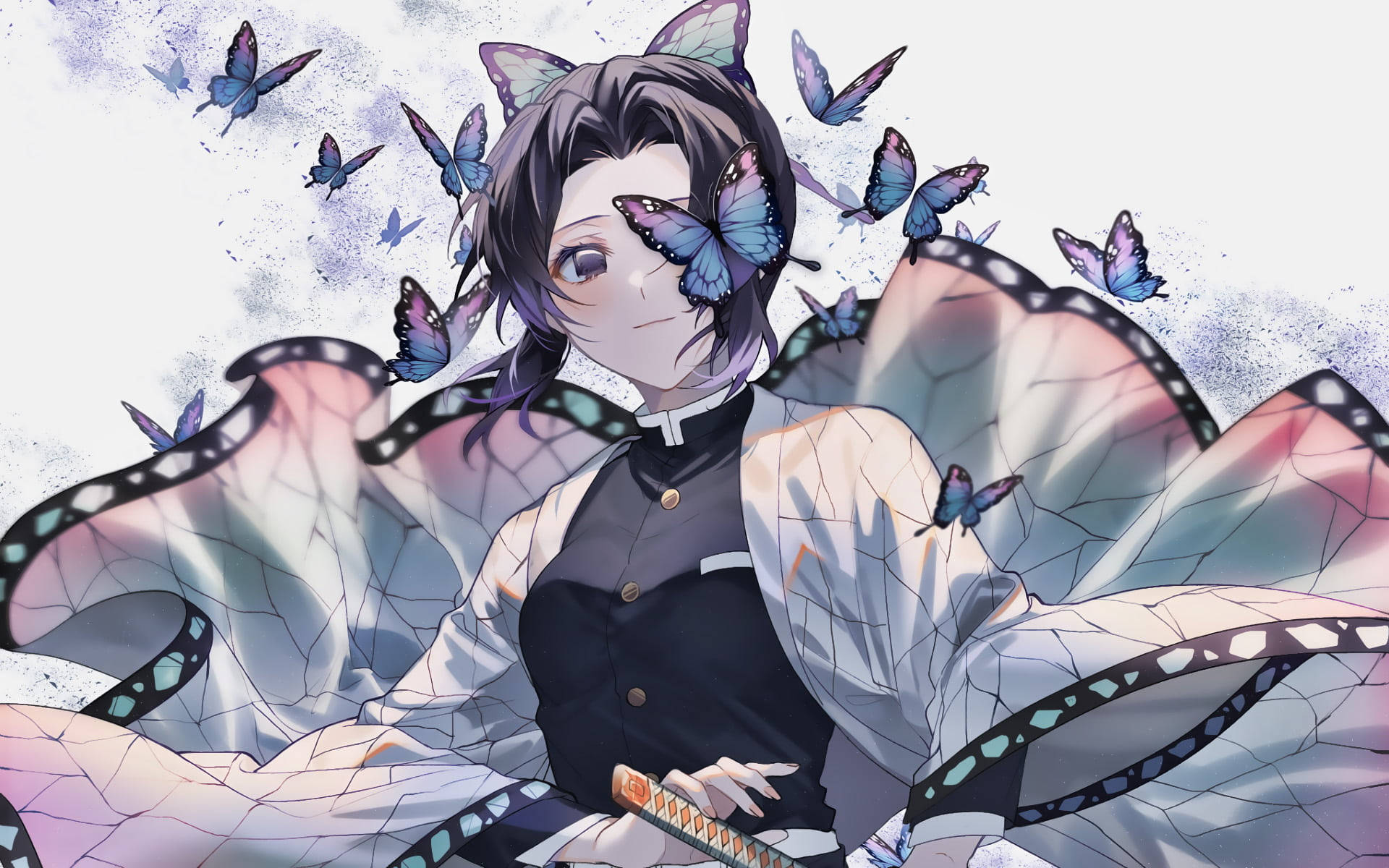 鬼滅の刃 紫と青の蝶 しのぶPFP 壁紙