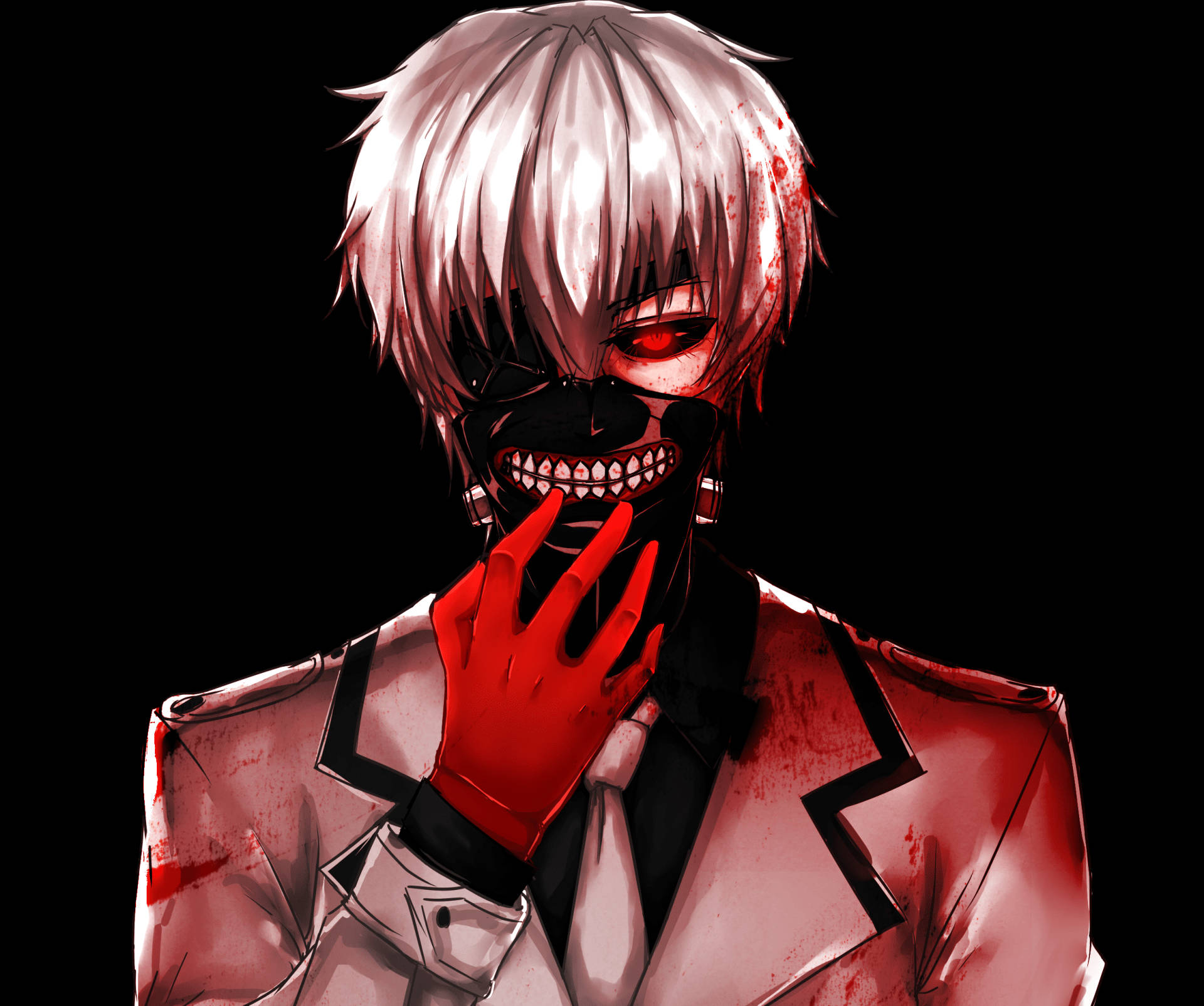 クールなアニメPFP 金木研の血まみれグラフィックアート 壁紙