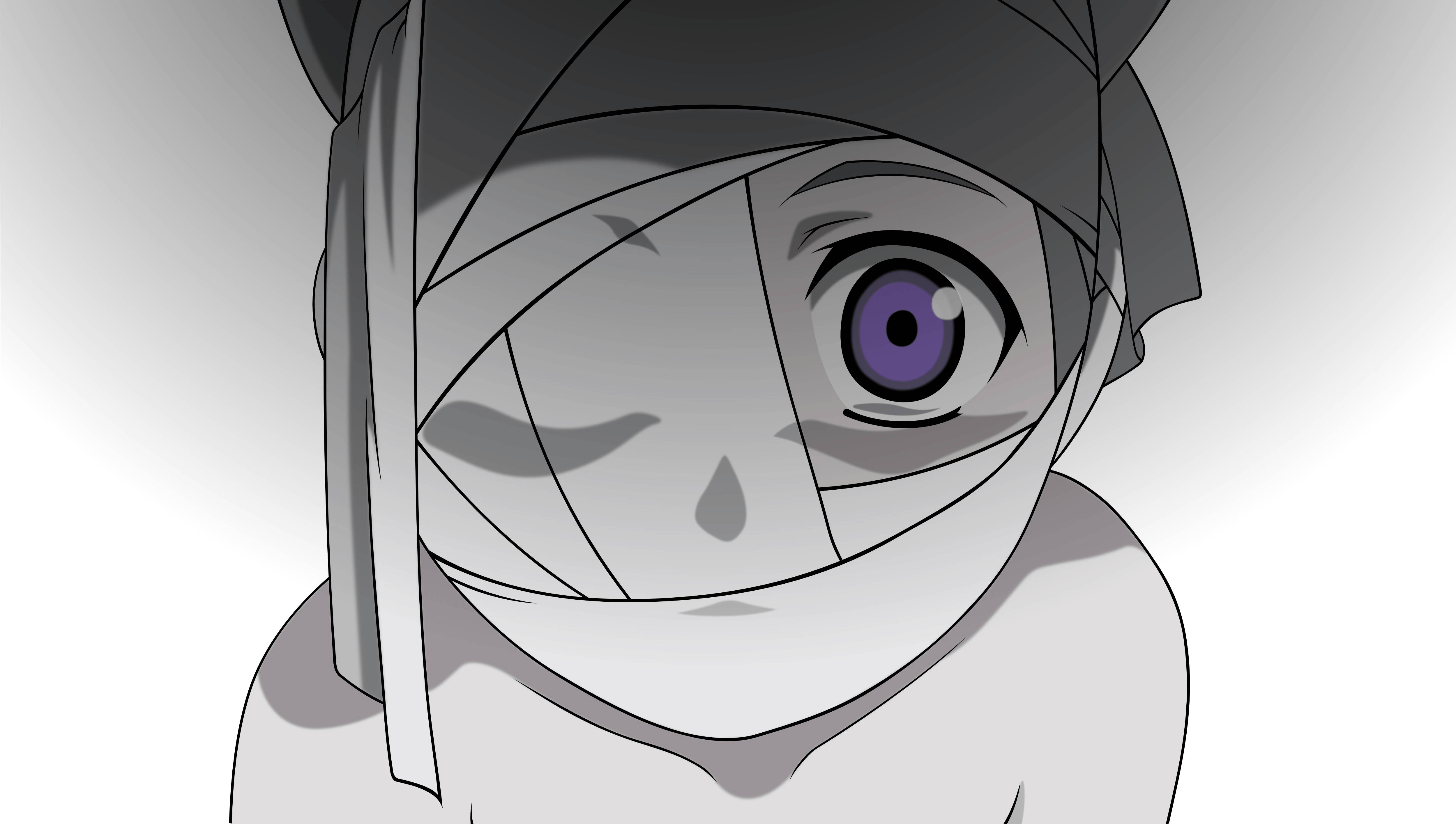 包帯を巻いたアニメ少年の良いPFP 壁紙