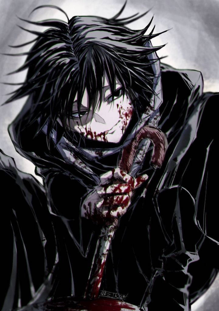 血に染まる少年エッジィアニメPFP 壁紙