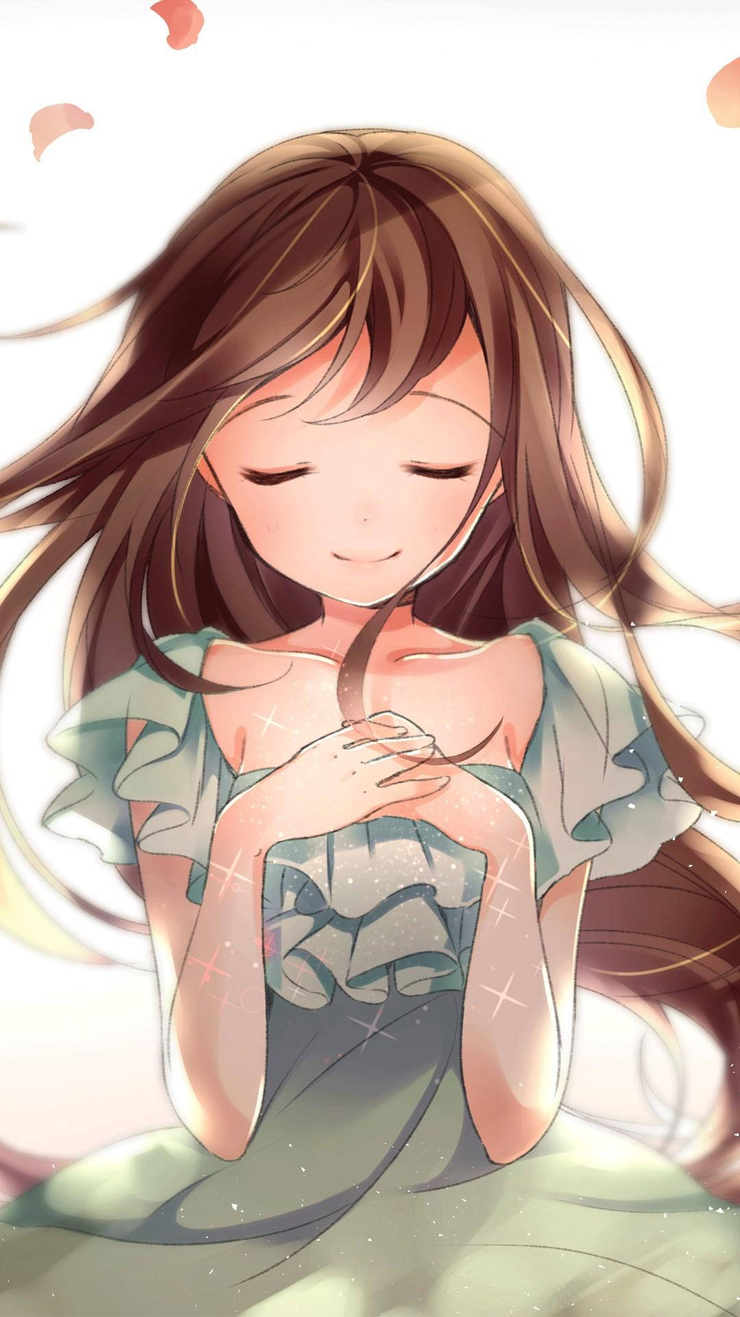 かわいいアニメPFP 願い事をする少女 壁紙