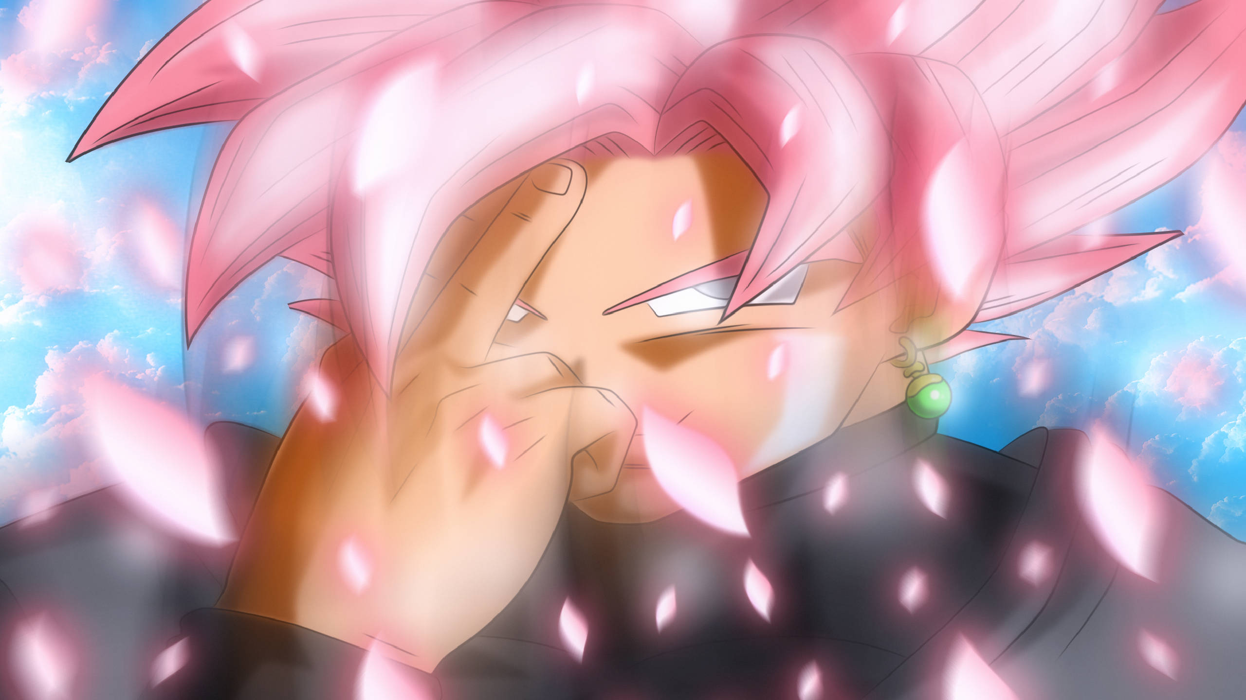 ゴクウブラックの光るピンク髪PFP 壁紙