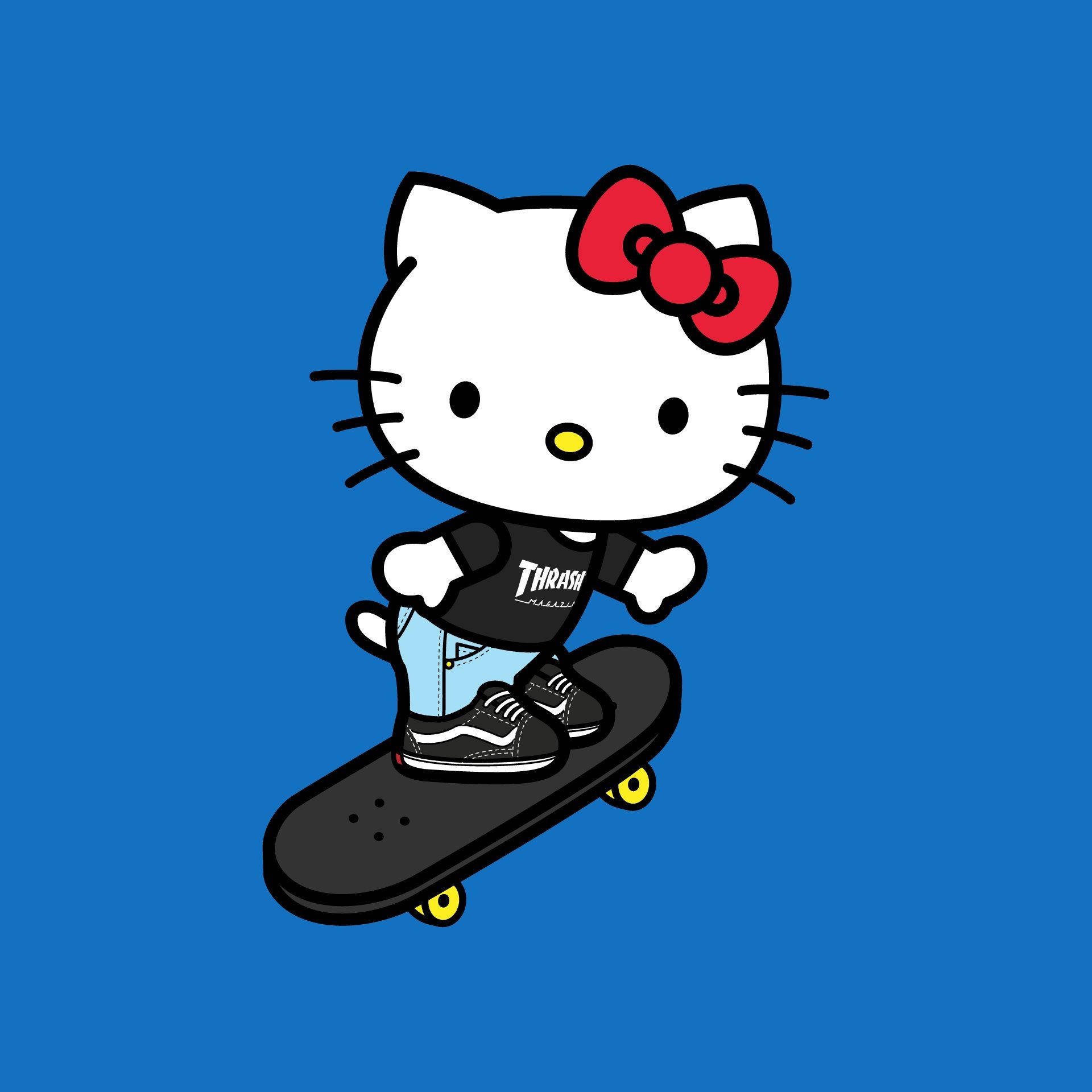 スケートをするハローキティのPFP 壁紙