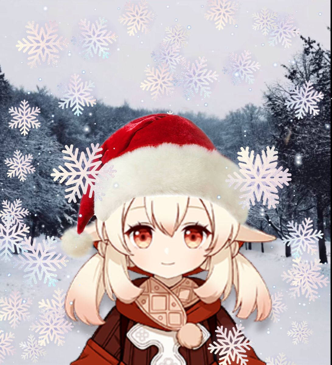 クリスマスPFP かわいいアニメ風の女の子 壁紙