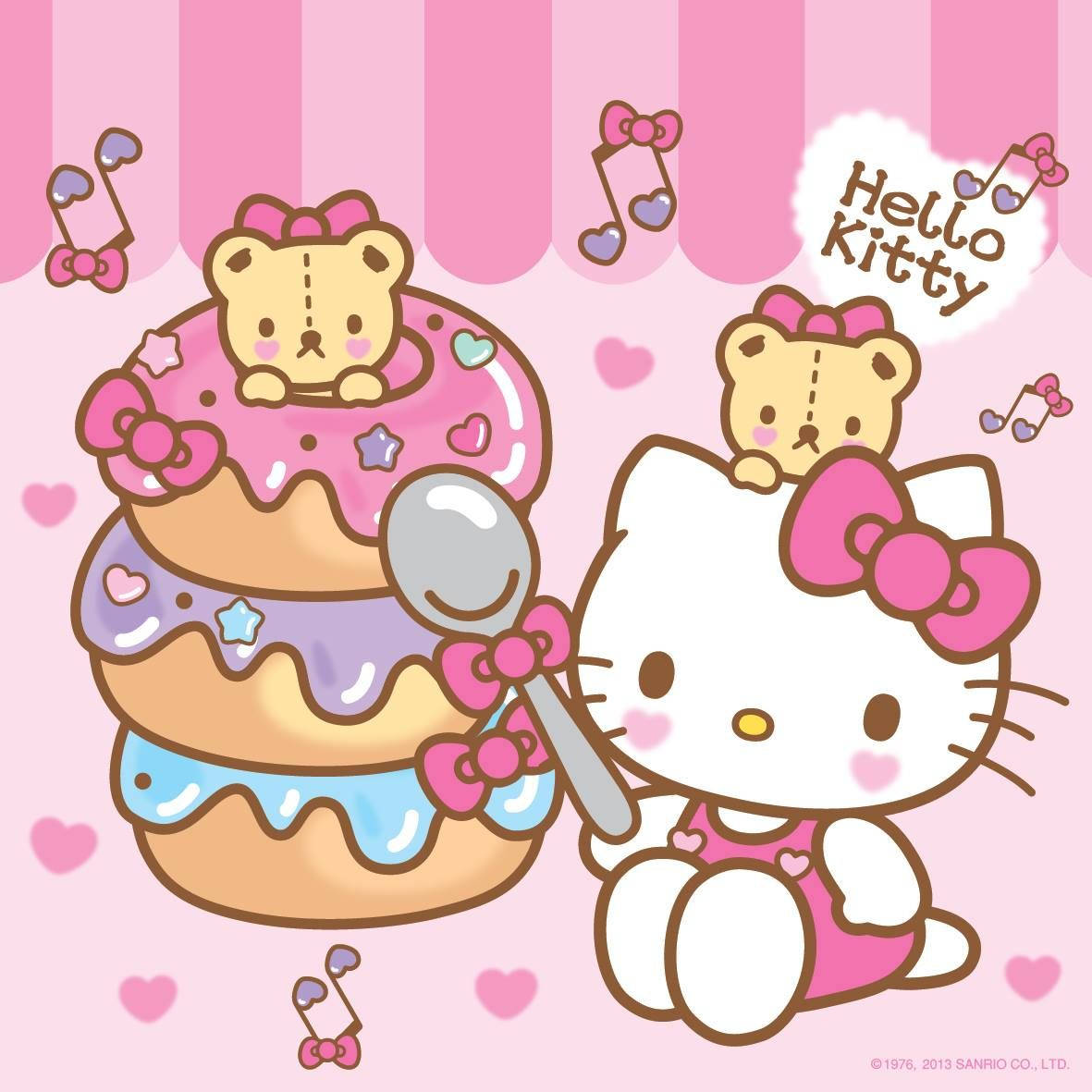ドーナツとハローキティのPFP 壁紙