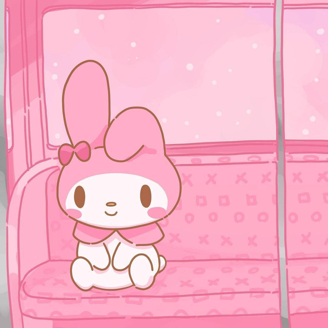 マイメロディ ピンクのソファ PFP 壁紙