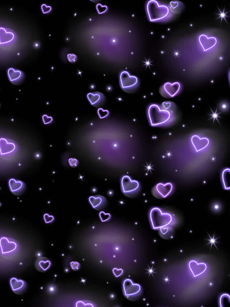雨の紫ハートPFP 壁紙
