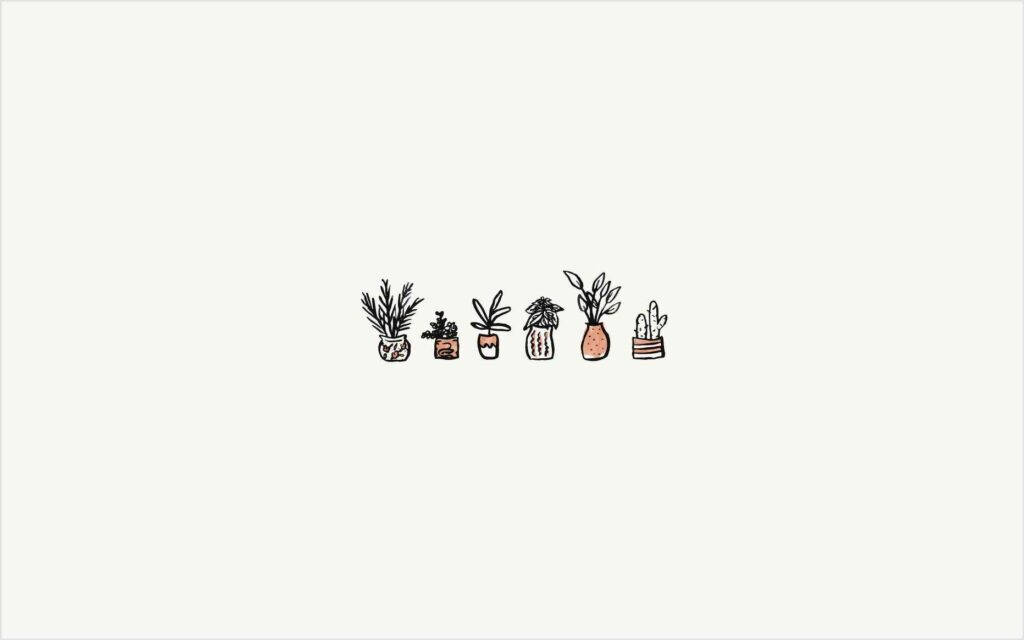 Pinterest風ノートパソコン用 鉢植えグラフィック 壁紙
