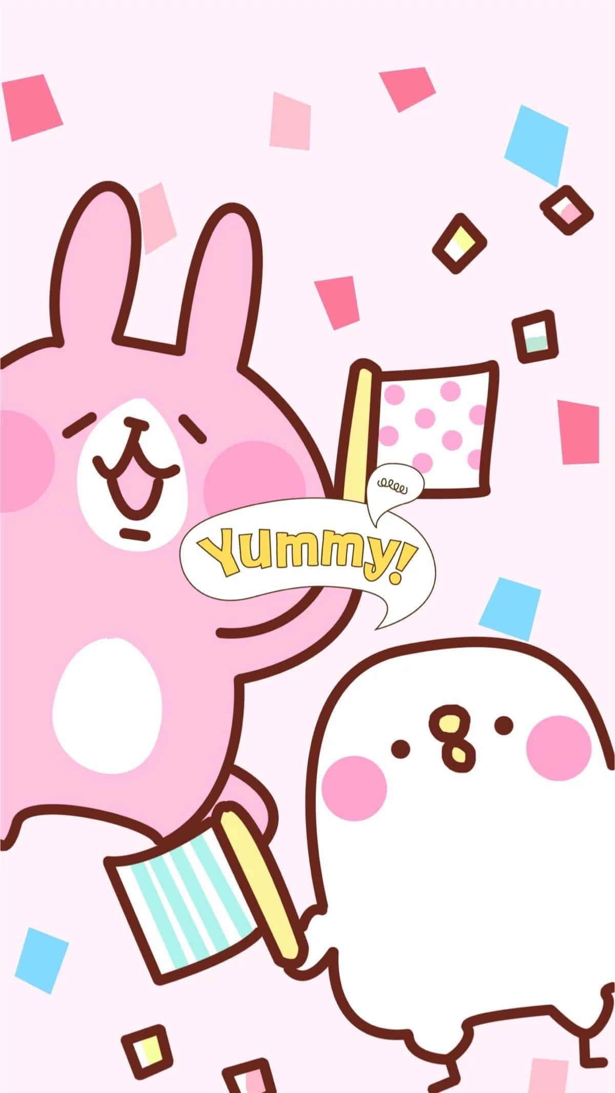 PiskeとUsagiのかわいいラインスタンプ 壁紙