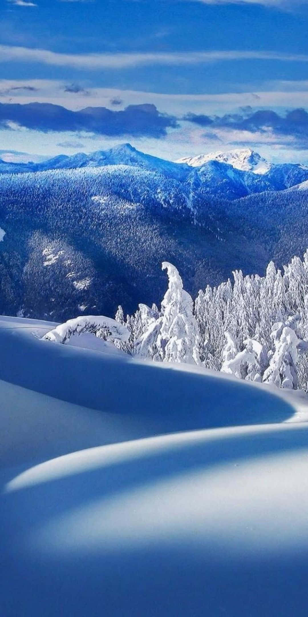 Pixel 3 冬の背景 滑らかな雪面 壁紙