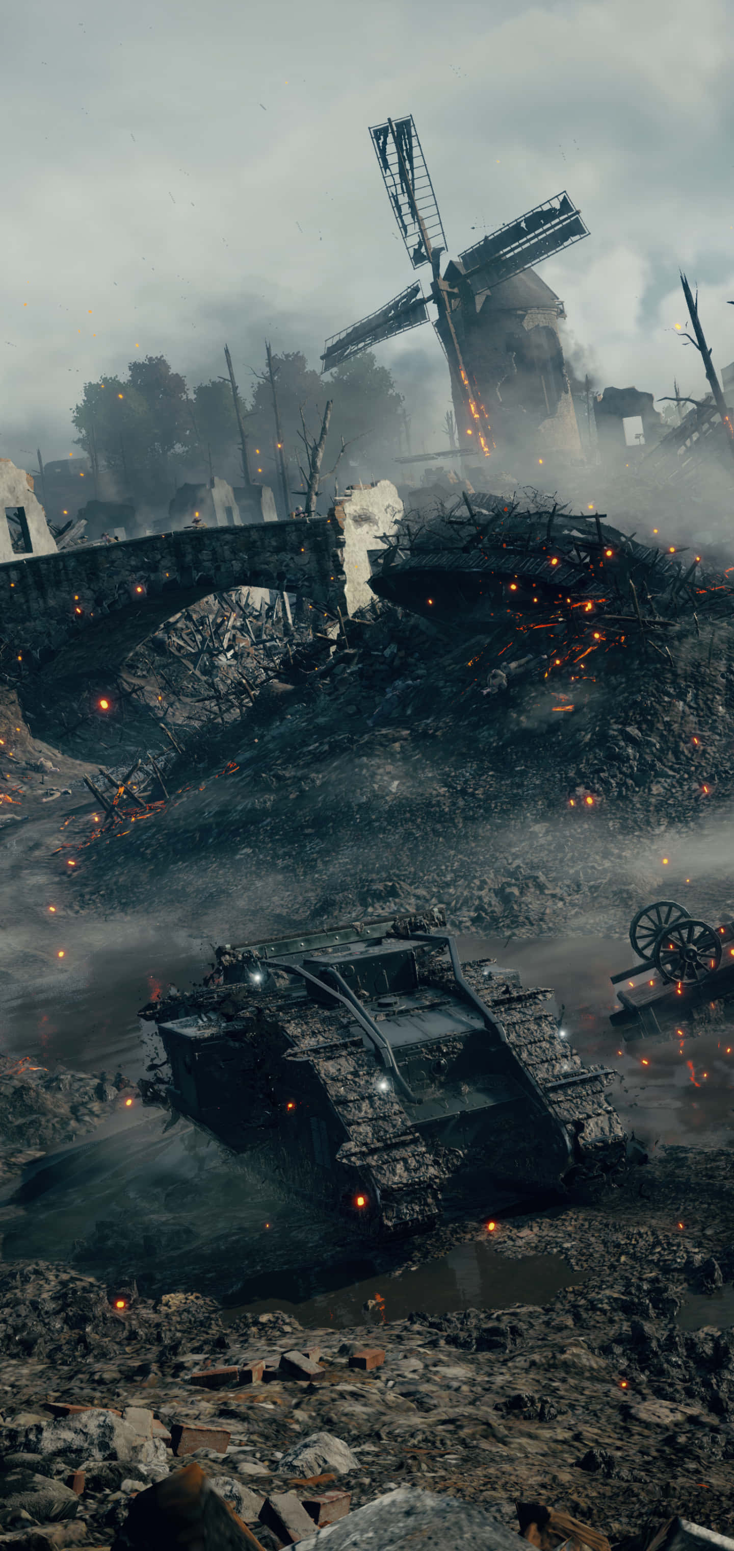 Pixel 3xl Battlefield 1 背景 煙の中の戦車 壁紙