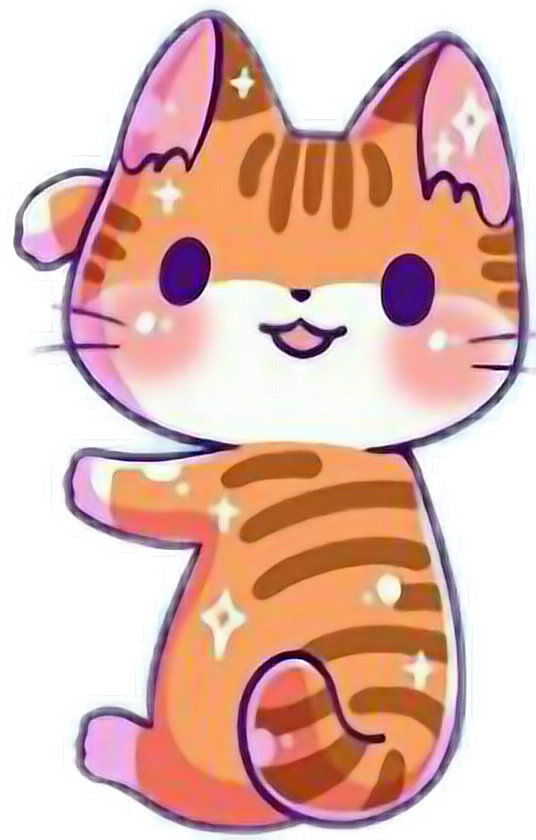 キラキラしましまのかわいい猫.PNG 壁紙