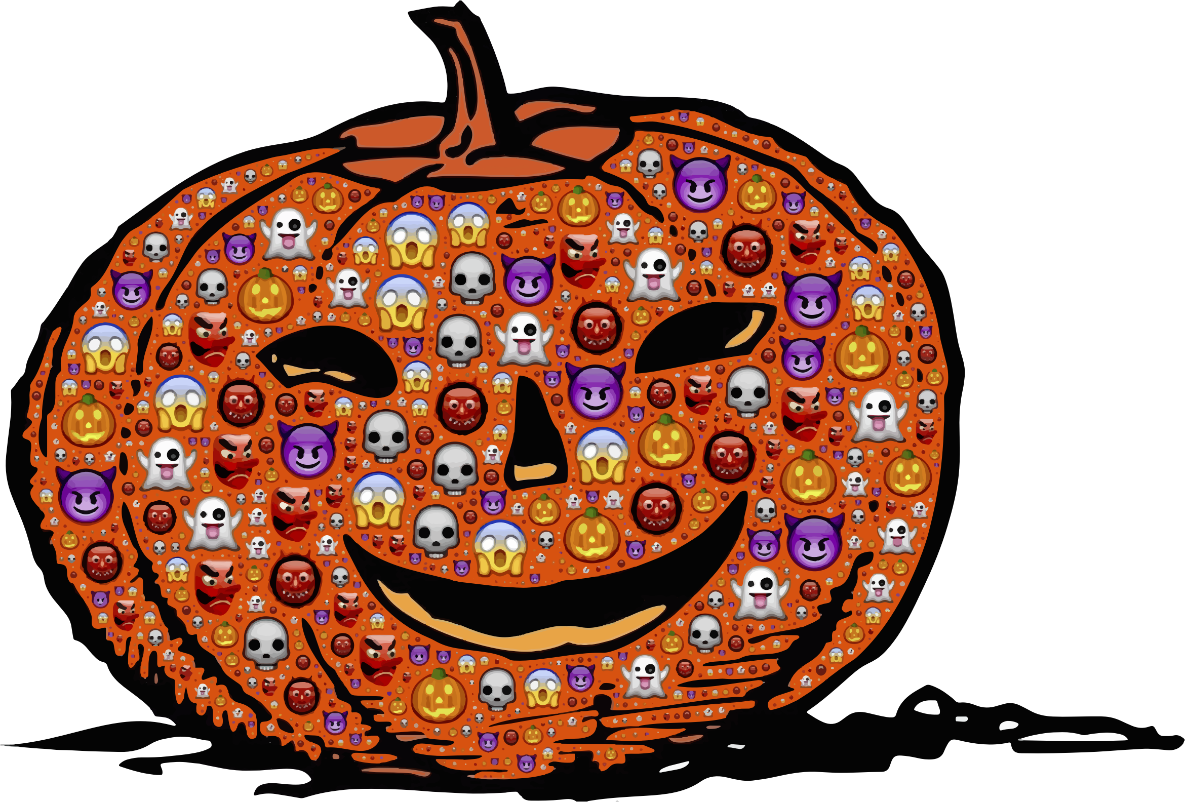 絵文字模様のハロウィンかぼちゃ.PNG 壁紙