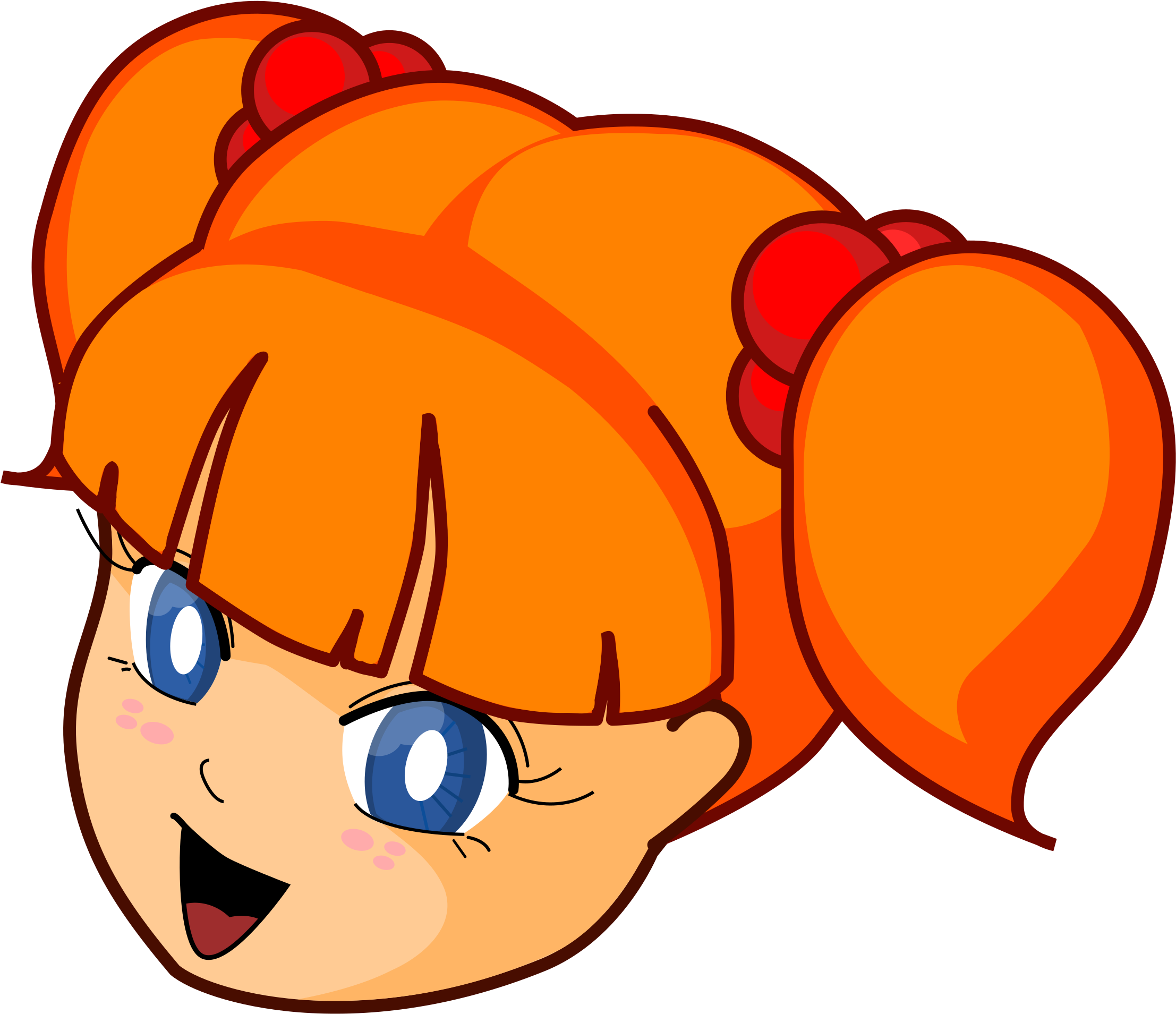 笑顔のアニメ赤毛の少女.PNG 壁紙