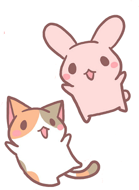 かわいい猫とうさぎの仲間たち.PNG 壁紙