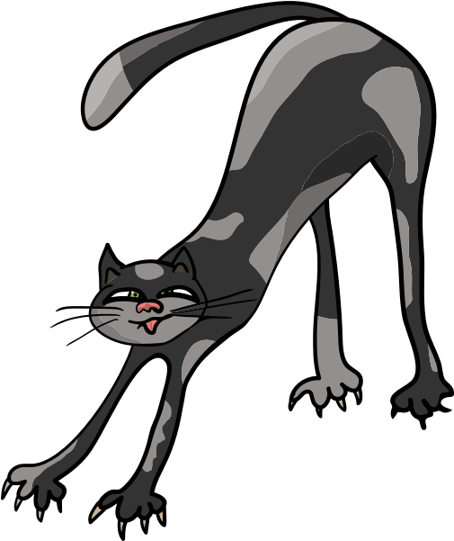 伸びをする漫画の猫_イラスト.PNG 壁紙