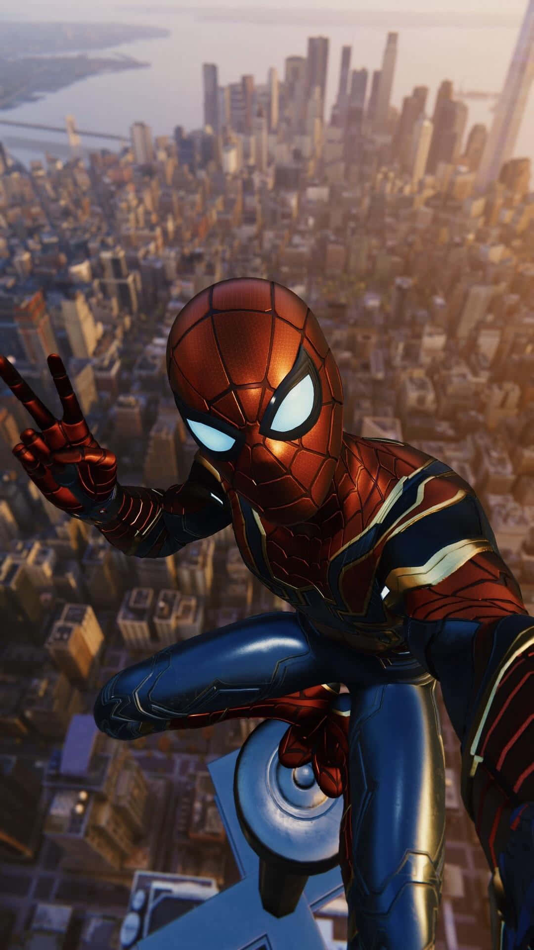 PS4ゲーム『スパイダーマン』で自撮りするスリリングな瞬間 壁紙
