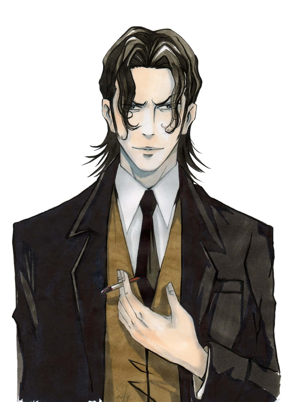 『PSYCHO-PASS サイコパス』の謎めくキャラクター、東峰咲也、真剣なポーズで。 壁紙