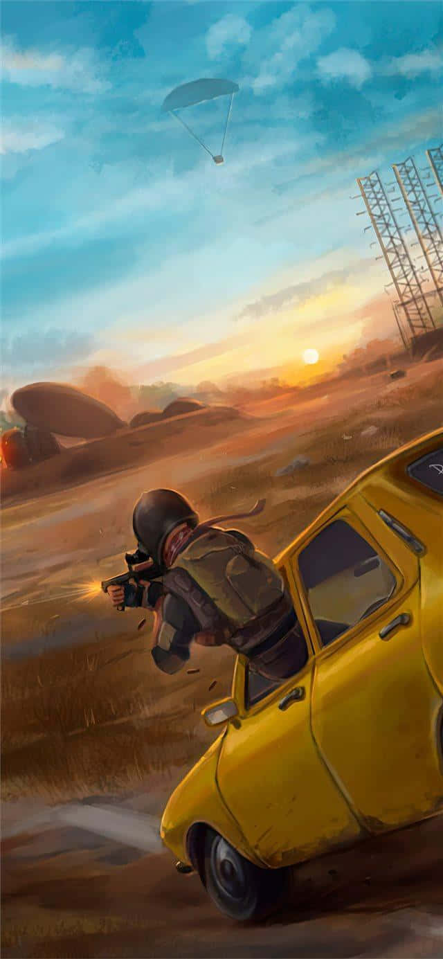 PUBG iPhoneのキャラクターのデジタルペインティング 壁紙