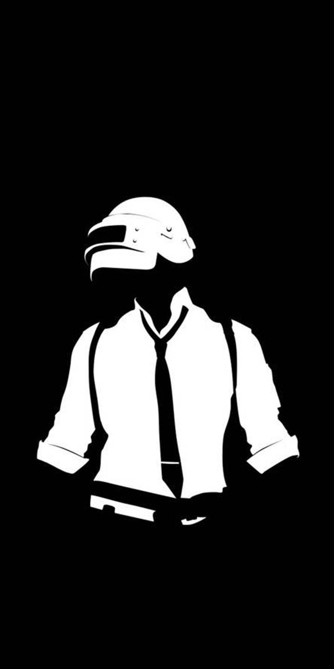 白黒のPUBGロゴ 壁紙